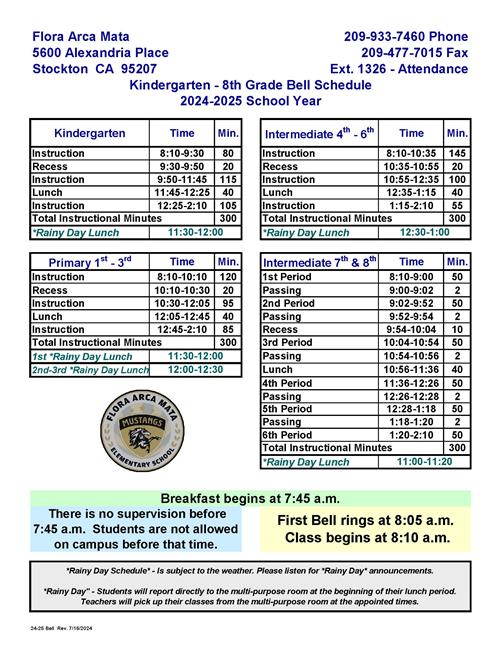 Bell Schedule